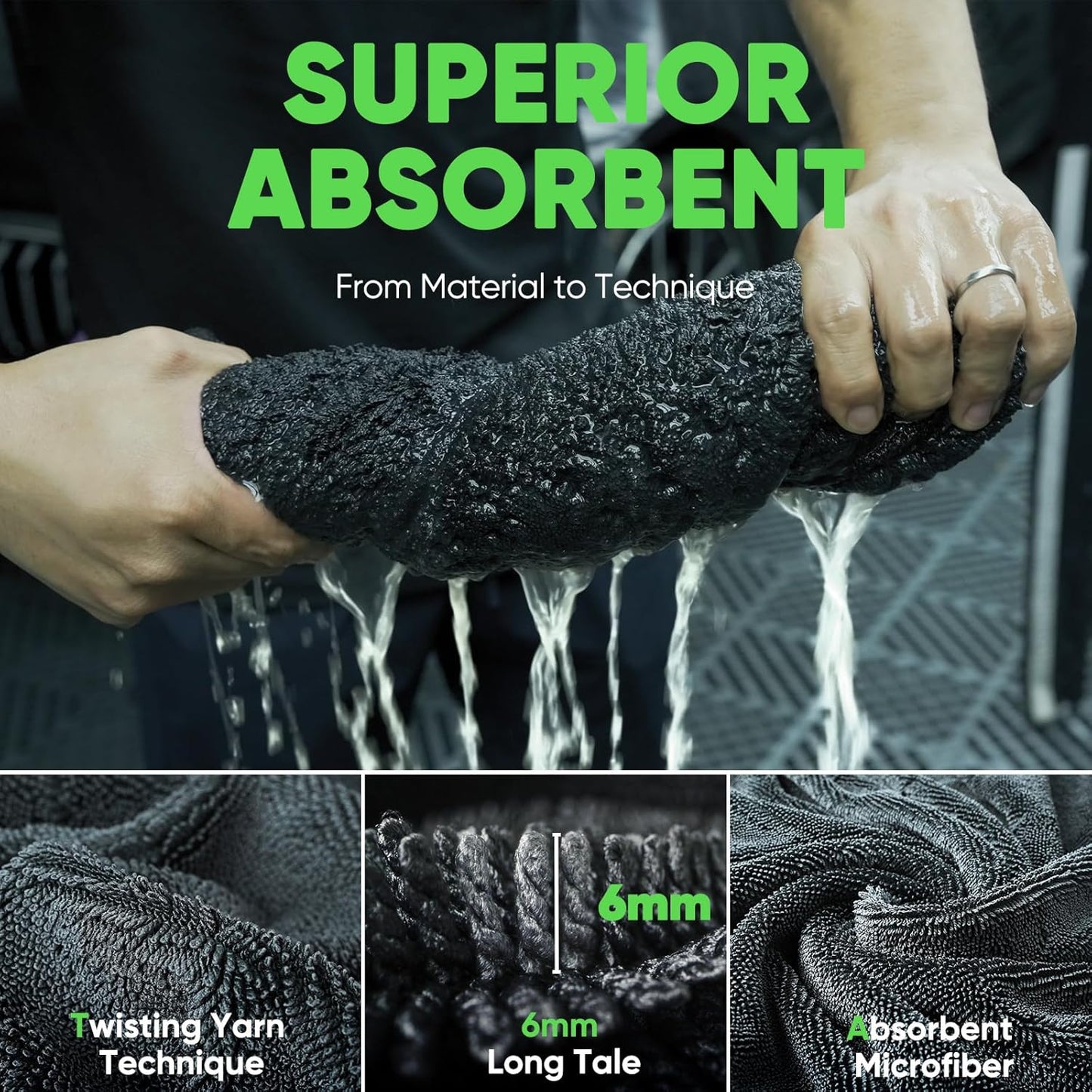 2-Pack Microfiber Towels (35"X 24") Extra Large Ultra Absorbent Drying Towel for Cars and Trucks, without Streaks, Scratches, or Water Spots